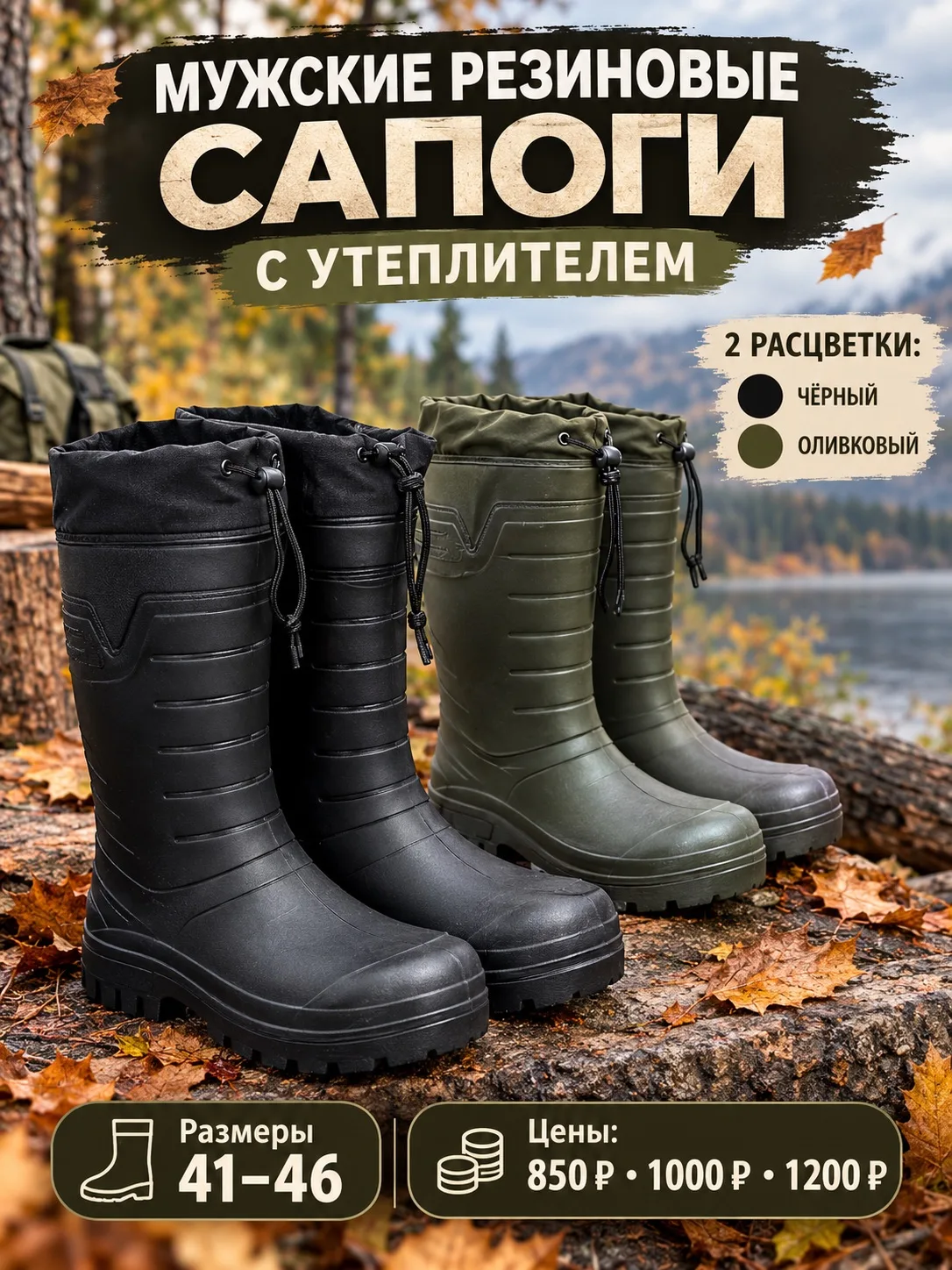 💦 Мужские РЕЗИНОВЫЕ САПОГИ