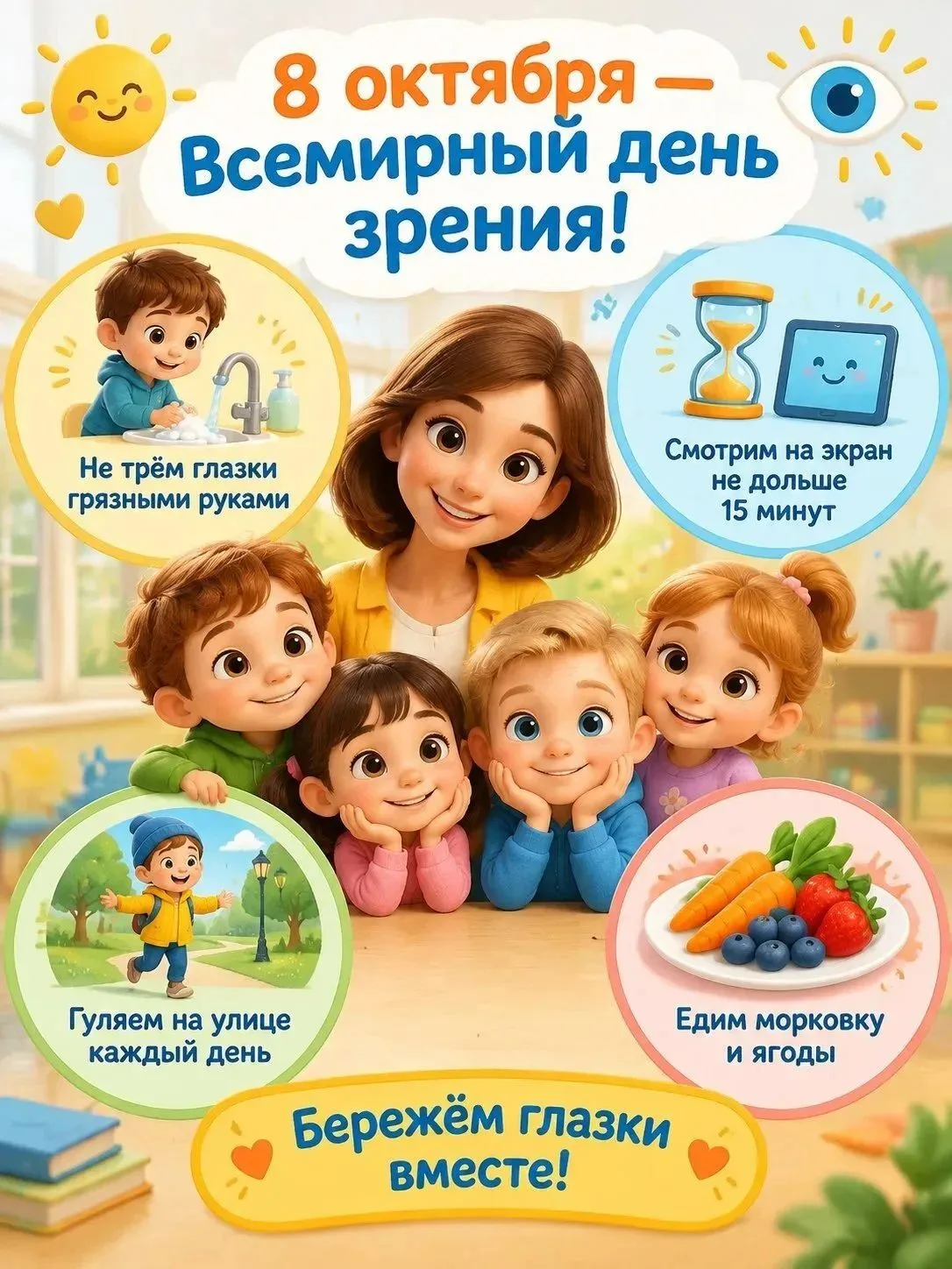 🎉 Всемирный день зрения — отличный повод позаботиться о здоровье глаз наших детей ! 👁
