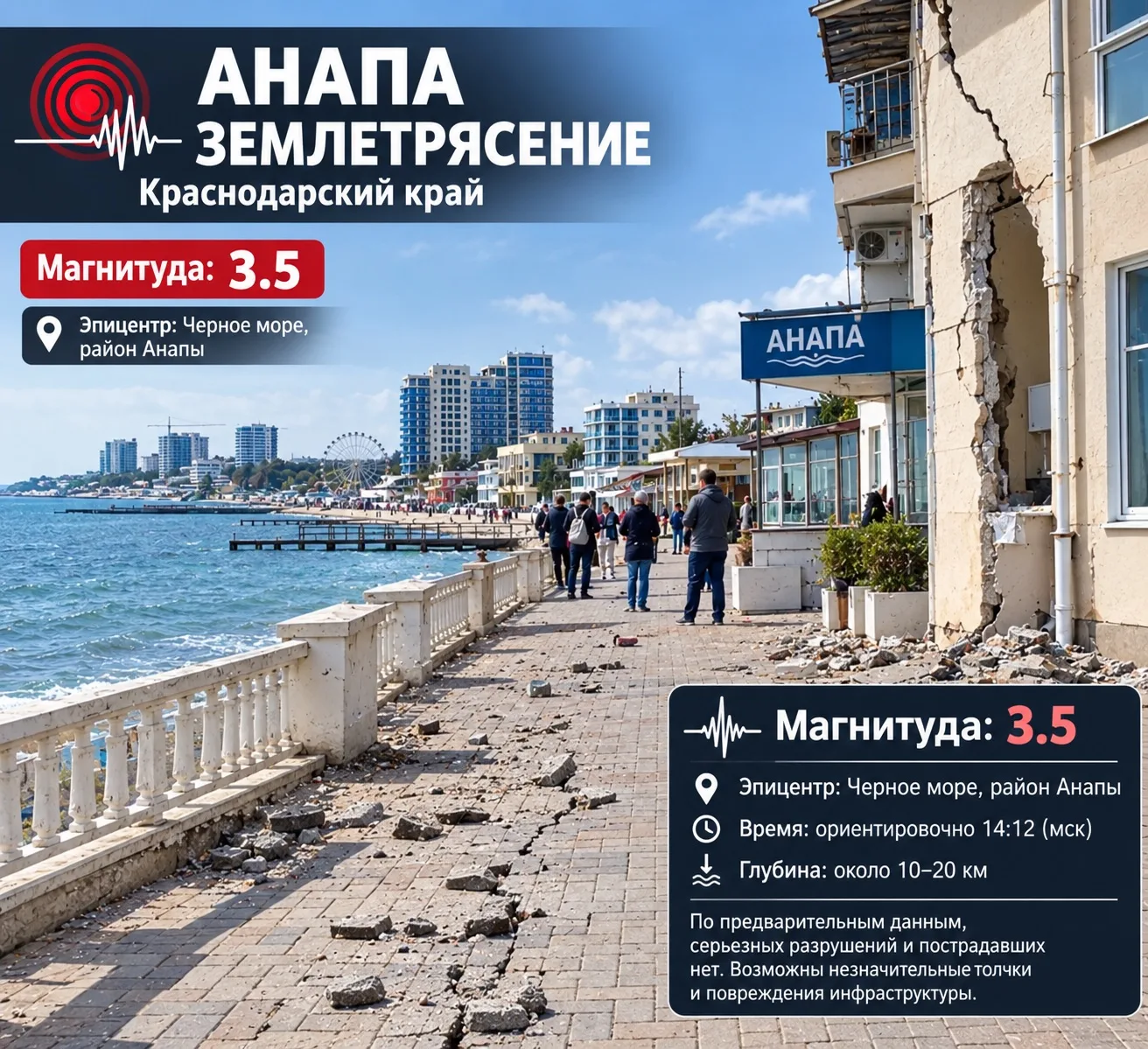 ⚡️В Анапе произошло землетрясение, сообщили в МЧС Краснодарского края.