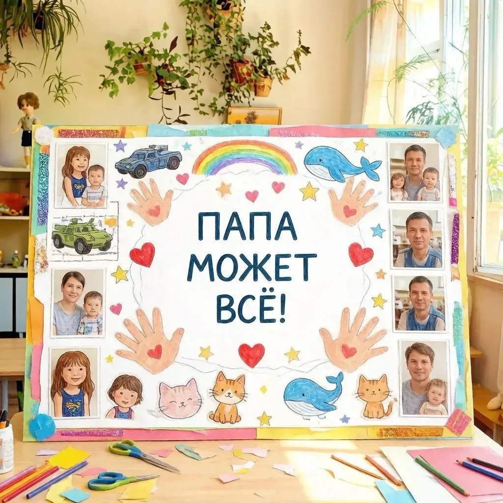 🍁♥️Папа может, папа — супер! Как в детском саду «Колобок» создавали оду главным героя!