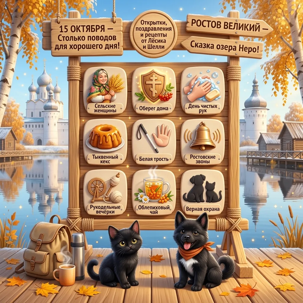 15 ОКТЯБРЯ — СТОЛЬКО ПОВОДОВ ДЛЯ ХОРОШЕГО НАСТРОЕНИЯ! 🍂🎉Пятнадцатый день октября соче...