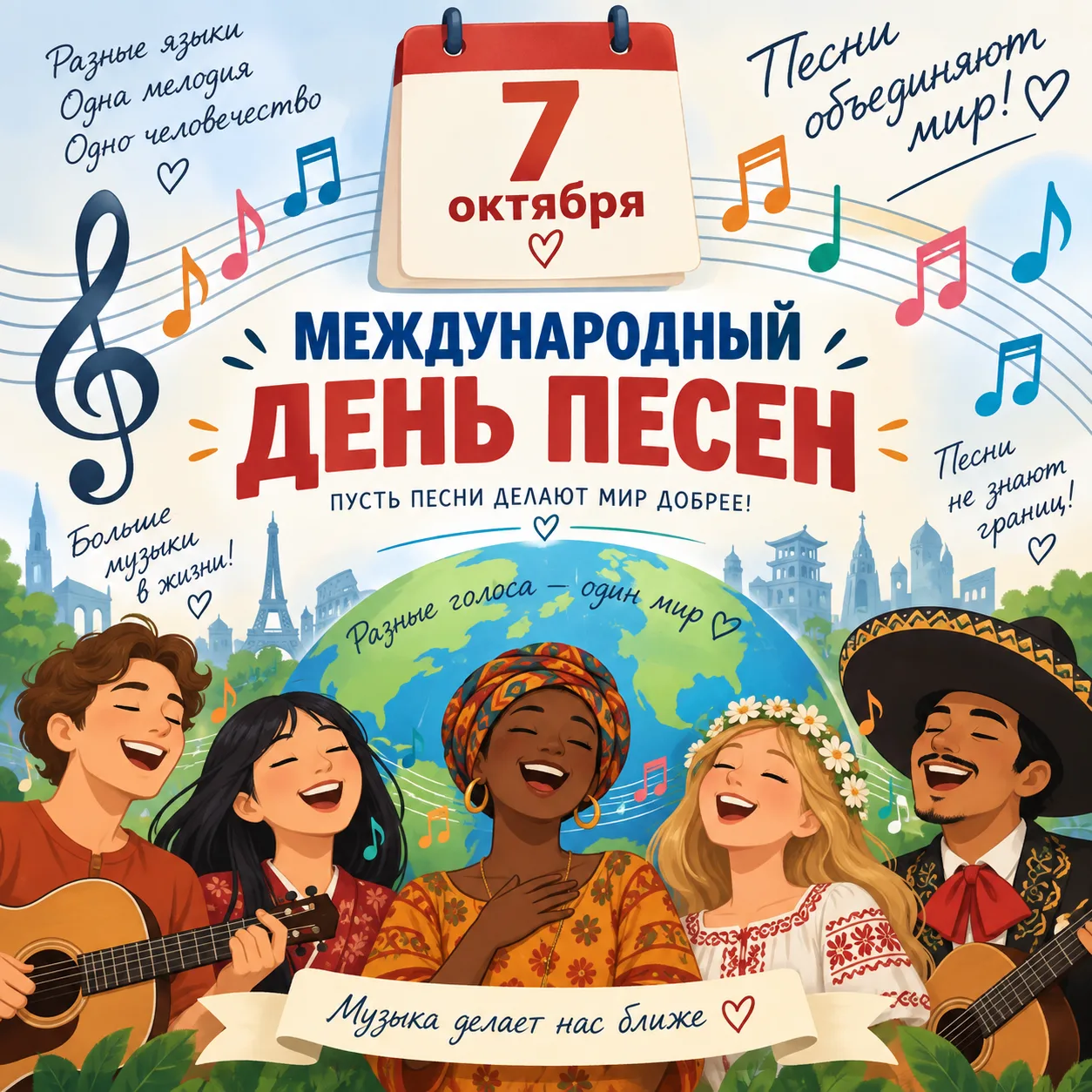 Сегодня особенный день — 7 октября, Международный день песен! 🎶