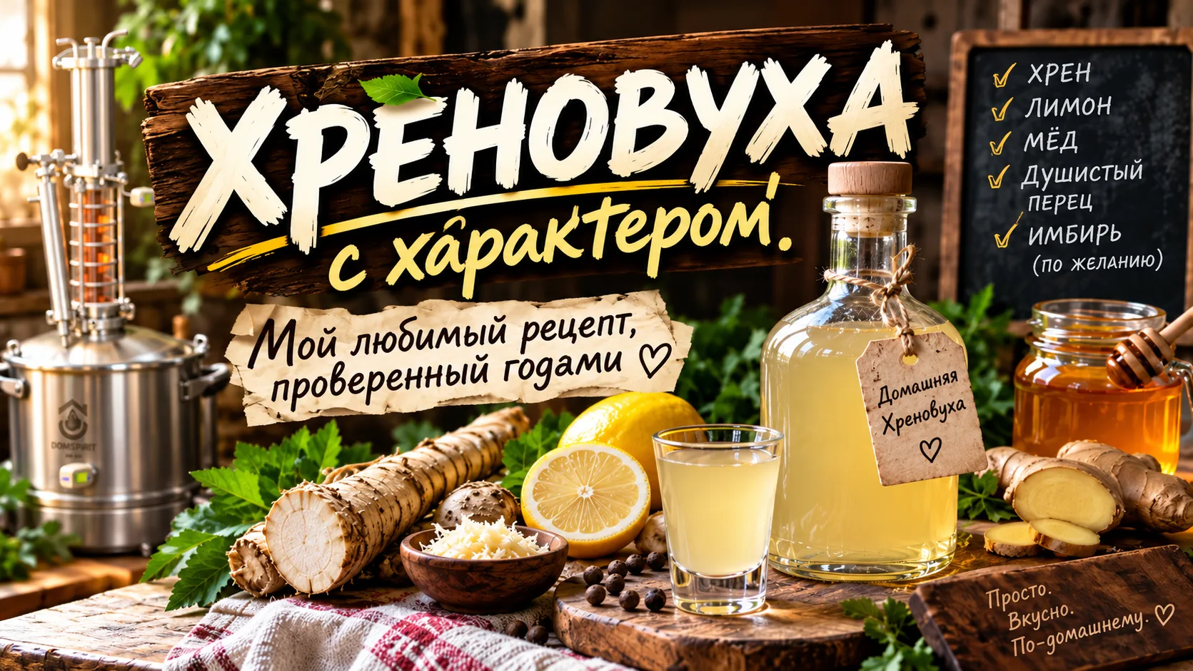 Хреновуха на НЕДОректификате . Рецепт который делаю много-много Лет 😋