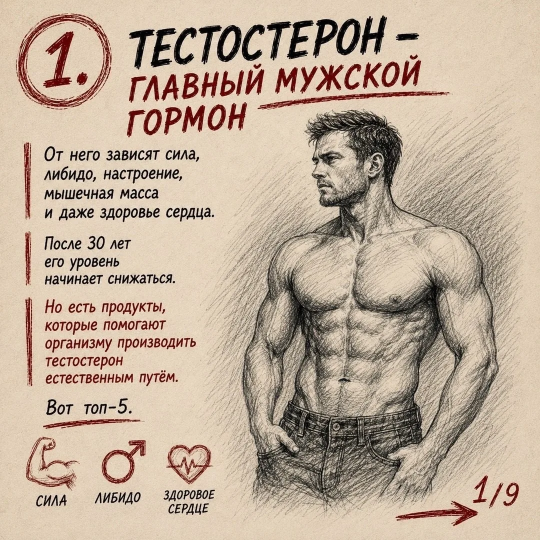 ТЕСТОСТЕРОН И ЕДА: ГЛАВНЫЕ ПРОДУКТЫ