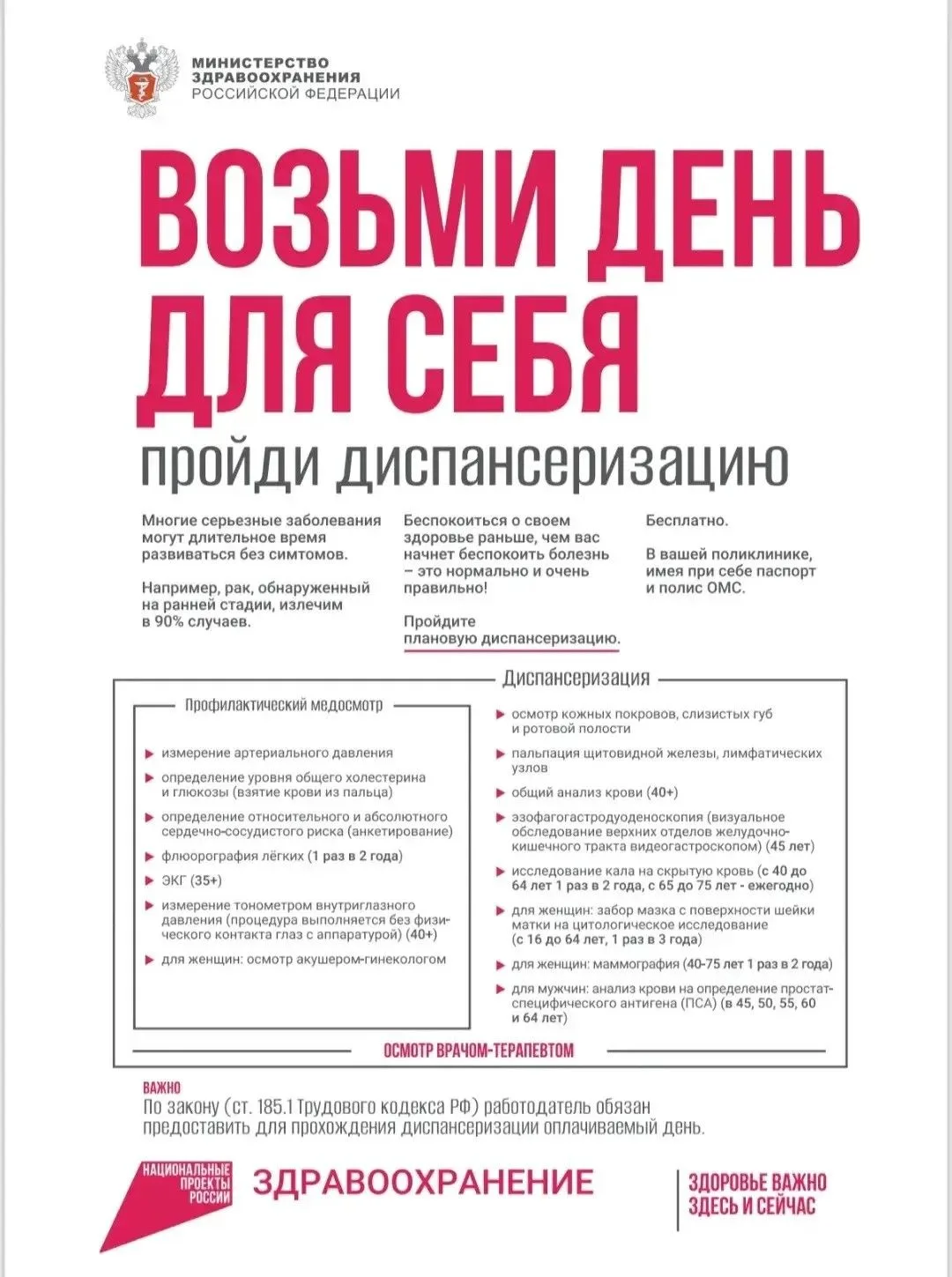 Не откладывайте заботу о себе — проверьте своё здоровье!
