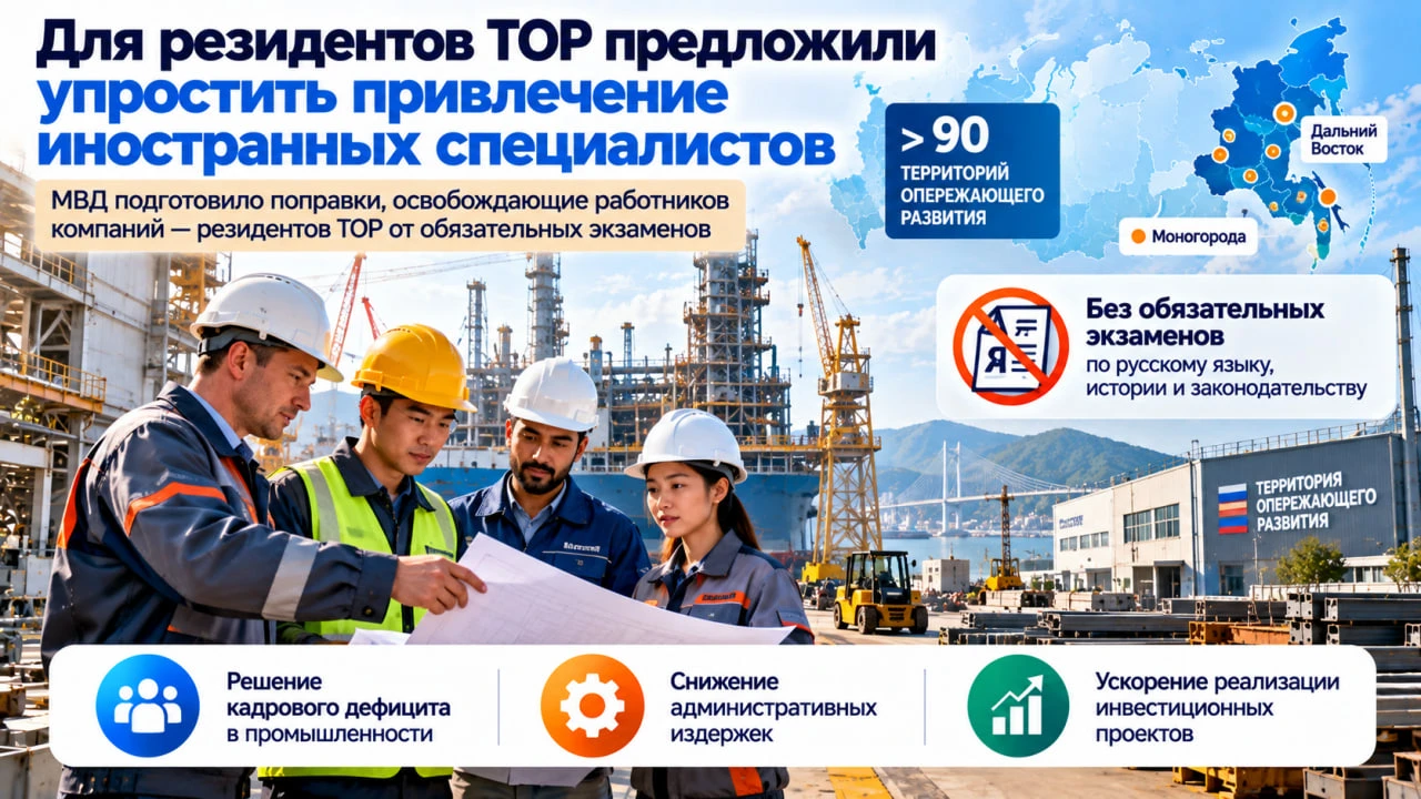 Для резидентов территорий опережающего развития (ТОР) предложили упростить привлечение ...