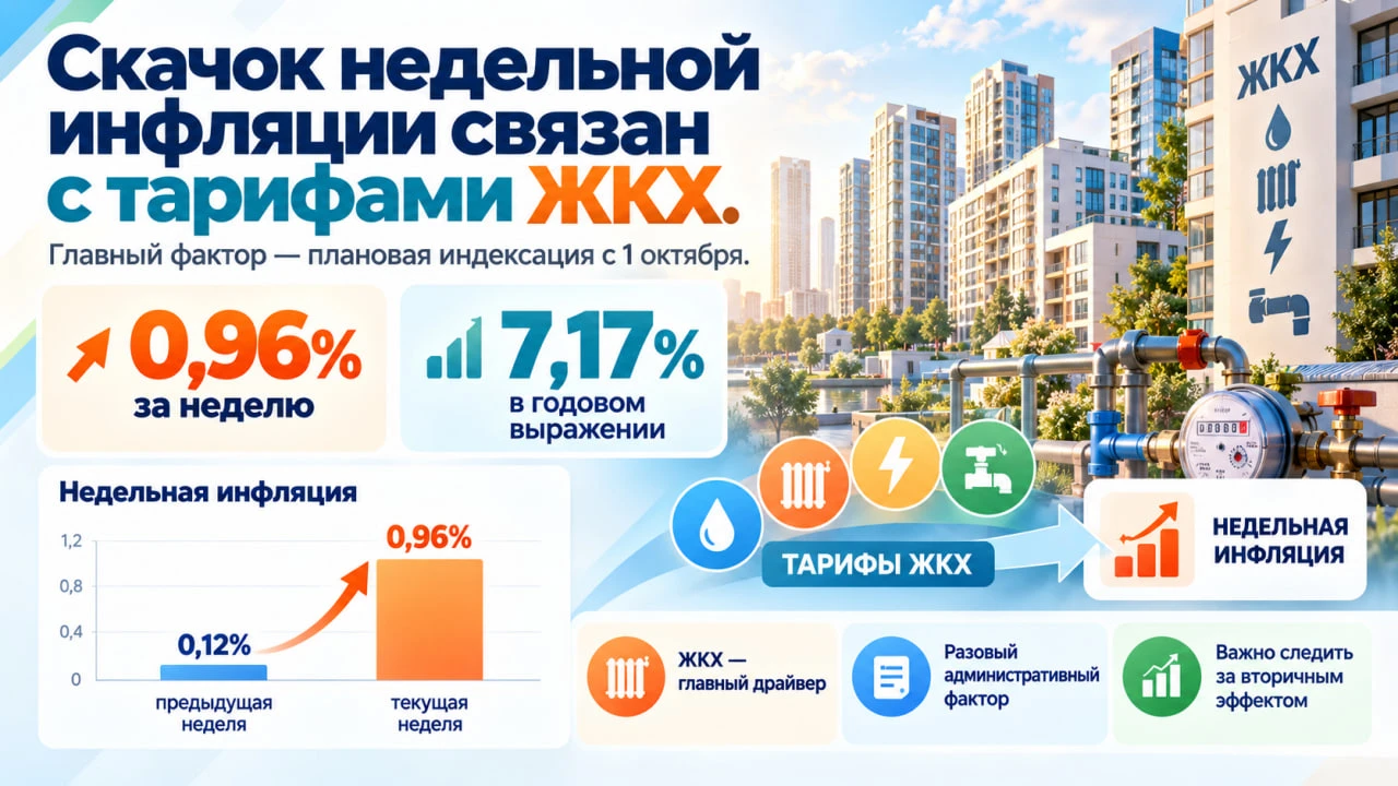 Скачок недельной инфляции почти полностью связан с тарифами ЖКХ, утверждают эксперты. Н...