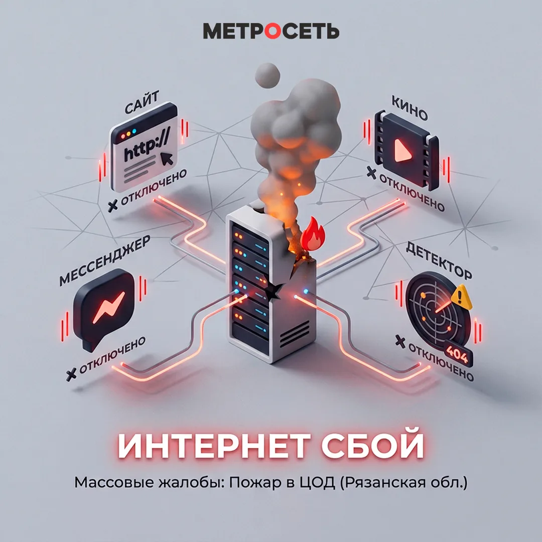 🔥 Массовый сбой в Рунете: «легли» сайты, сервисы и онлайн-кинотеатры