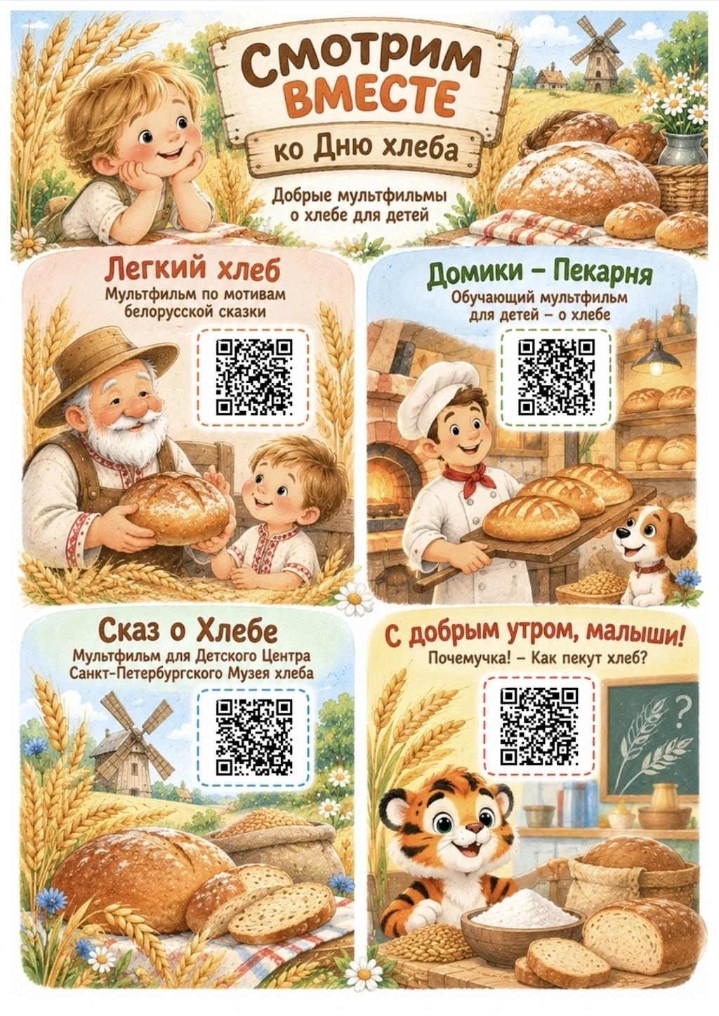 🍞 Ко Дню хлеба - интересные истории о том, откуда берётся хлеб, сколько труда вложено ...