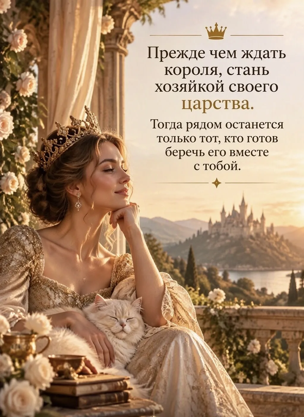 🦋✨Advice of the day ✨«Настоящее царство женщины - не замок и не трон! Это её сердце, е...