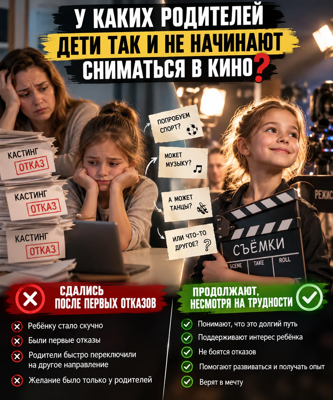 У КАКИХ РОДИТЕЛЕЙ ДЕТИ ТАК И НЕ НАЧИНАЮТ СНИМАТЬСЯ В КИНО?