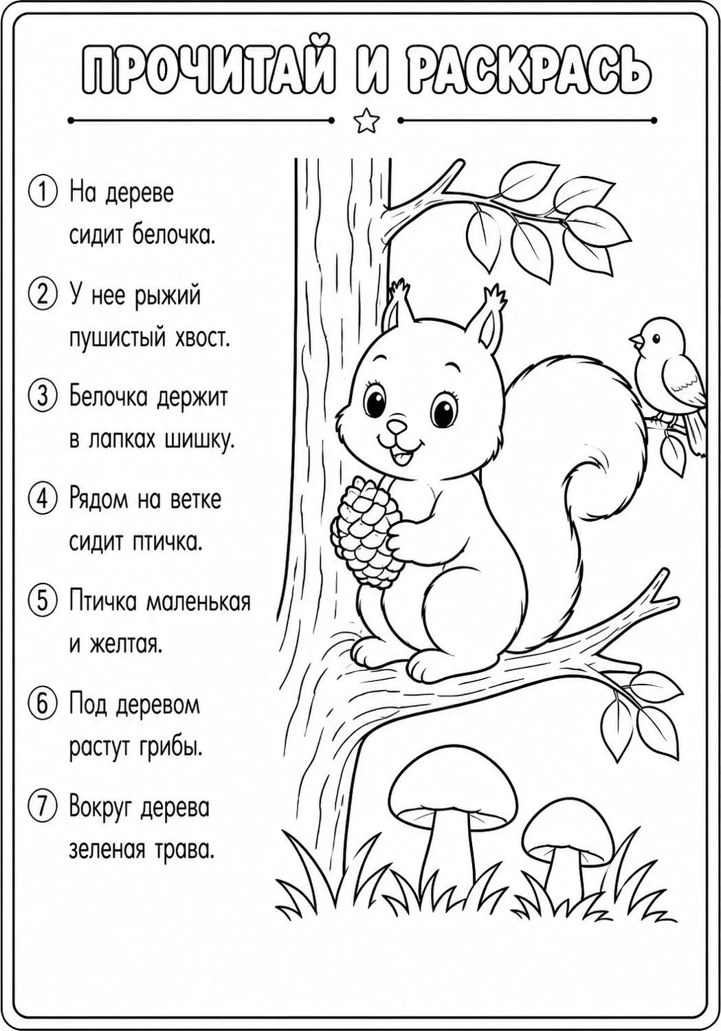 ПРОЧИТАЙ И РАСКРАСЬ🫟
