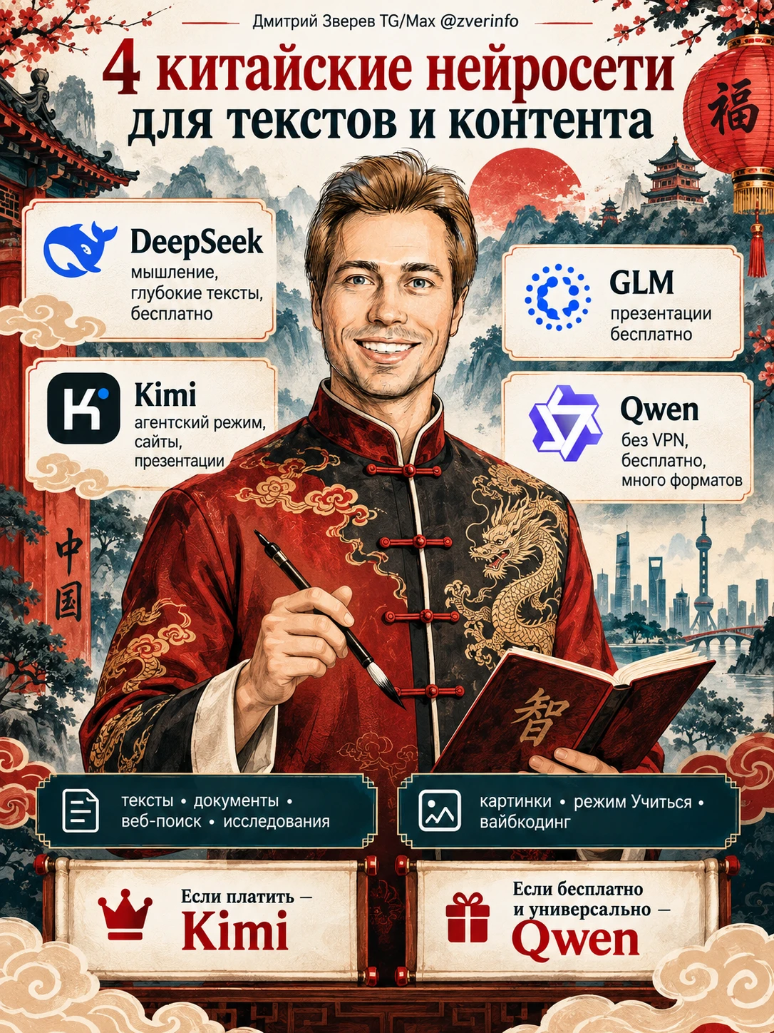 🤩 4 китайские нейросети для текстов и контента