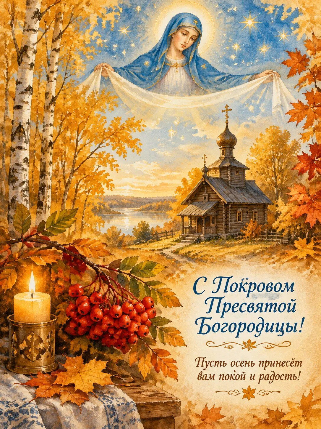 Покров Пресвятой Богородицы 2026: добрые, красивые и душевные открытки и картинки с пра...