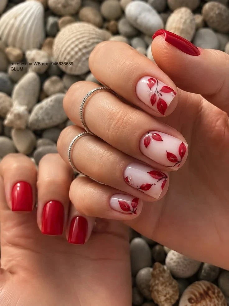 4 идеи осеннего маникюра на короткие ногти 🍁🍂