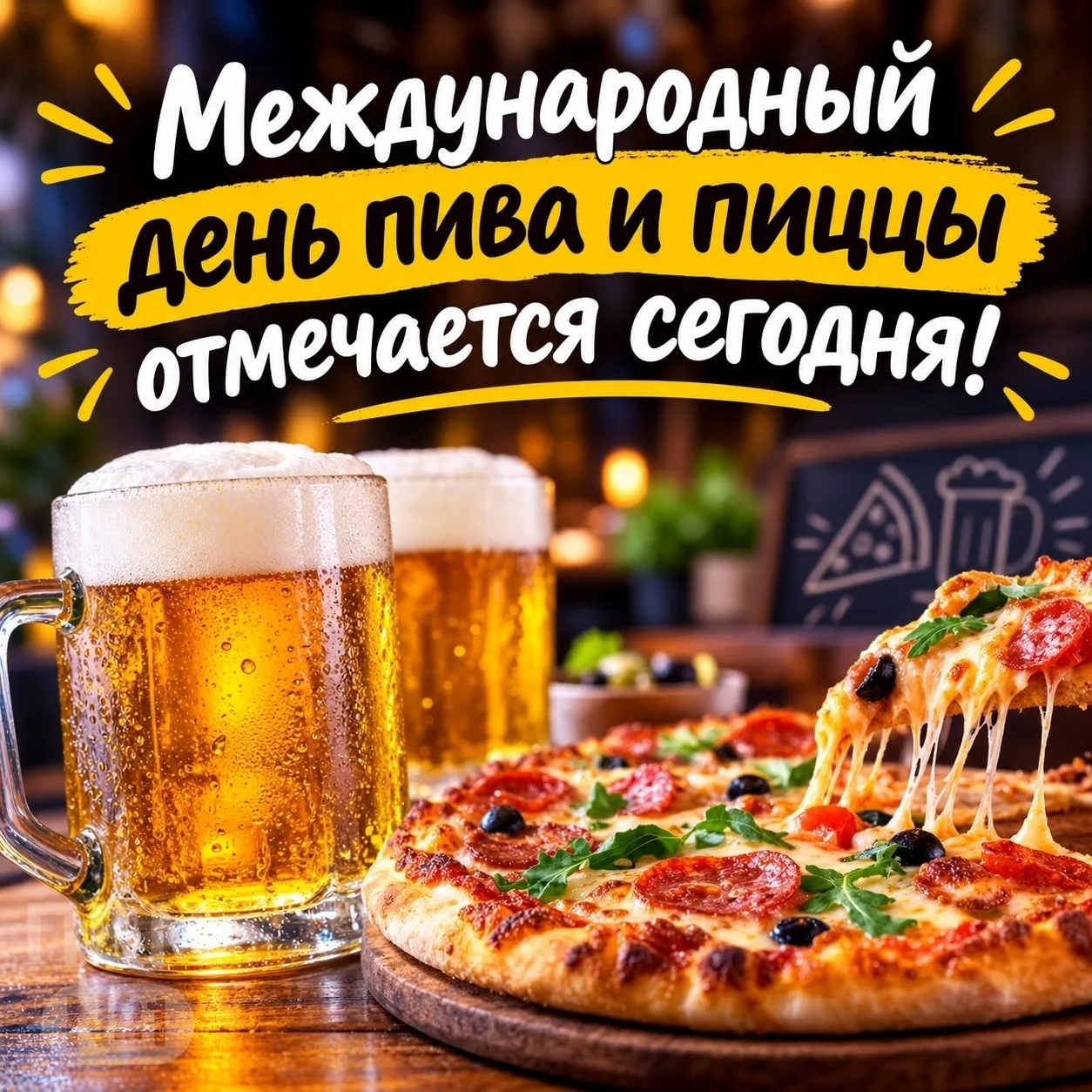 🍕🍺 Сегодня празднуем Всемирный день пива и пиццы!