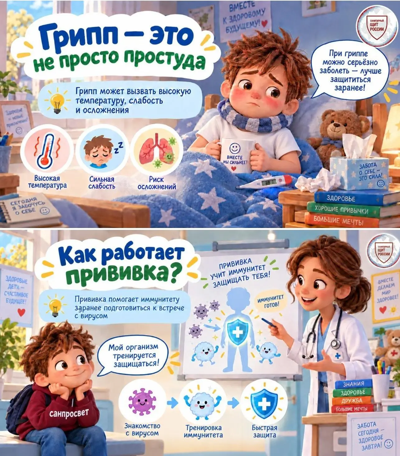 🤒 Грипп — это не просто простуда!