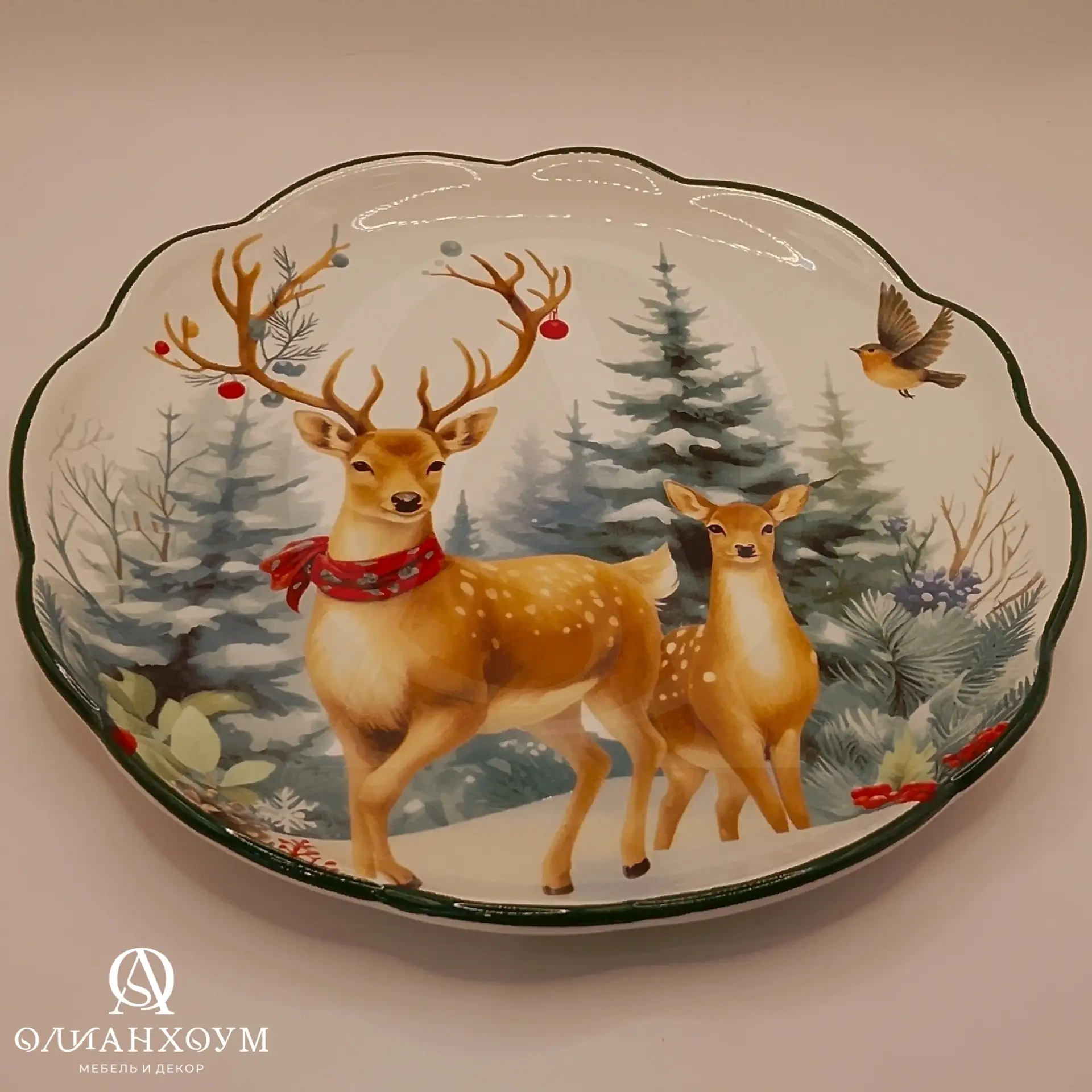 Вот такая новогодняя 🦌🎄тарелочка поехала домой к своим покупателям! Новогодний декор ...