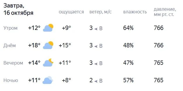 🌤️ В Самаре 16 октября потеплеет до +19 градусов