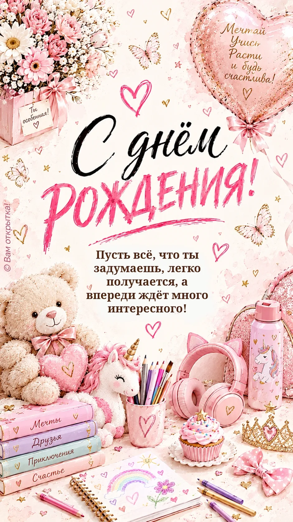 #СднемРожденияОткрыткиДляДевочки