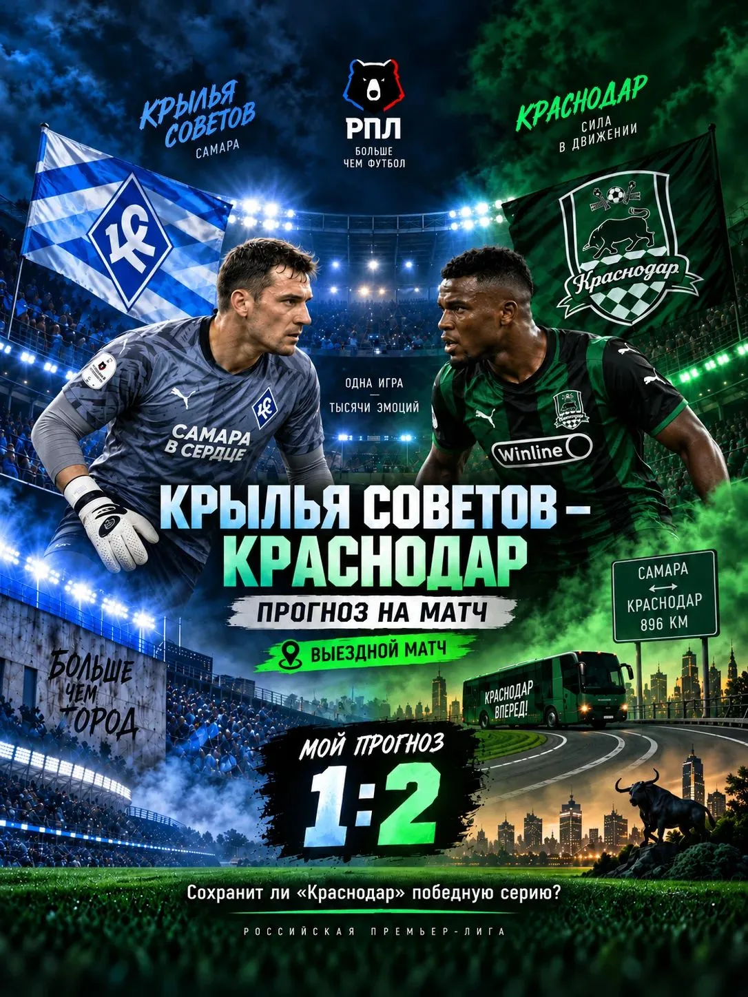 Сегодня «Крылья Советов» — «Краснодар» ⚽