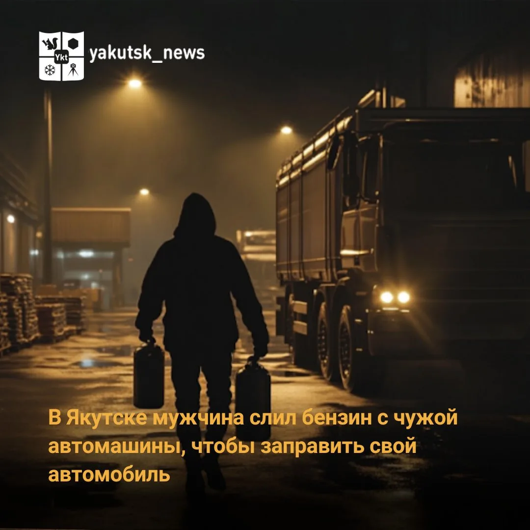 В Якутске 24-летний мужчина слил бензин с чужой автомашины, чтобы заправить свой автомо...