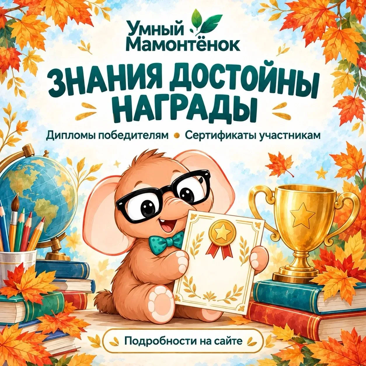 🍁Олимпиада  «Умный мамонтёнок - осень 2026»: время новых открытий!