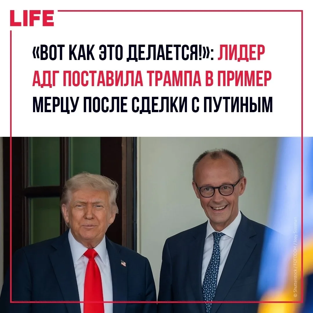 «Вот как это делается!» — лидер АдГ Алис Вайдель похвалила Дональда Трампа за договорён...