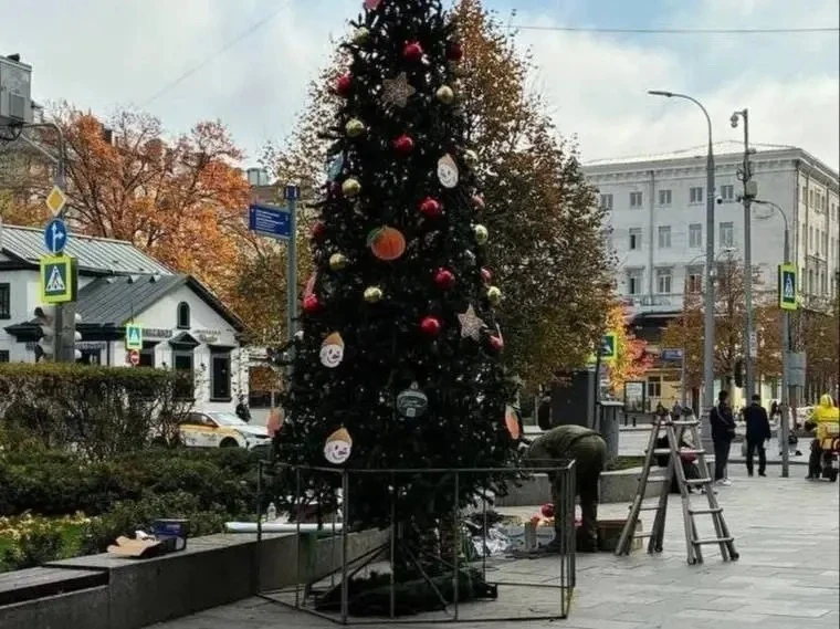 🎅 Новогодние ёлочки уже начали устанавливать по всей Москве