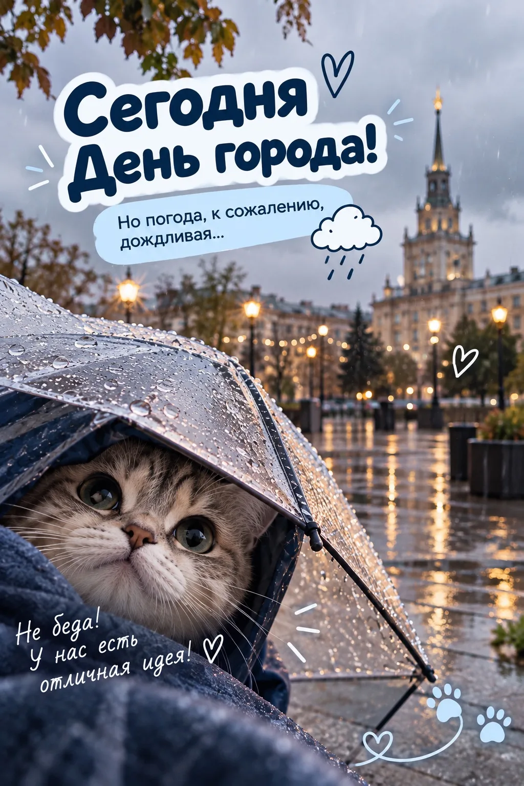 Дождь отменяет прогулку? А вот планы на классный семейный день — нет ☔️🐾