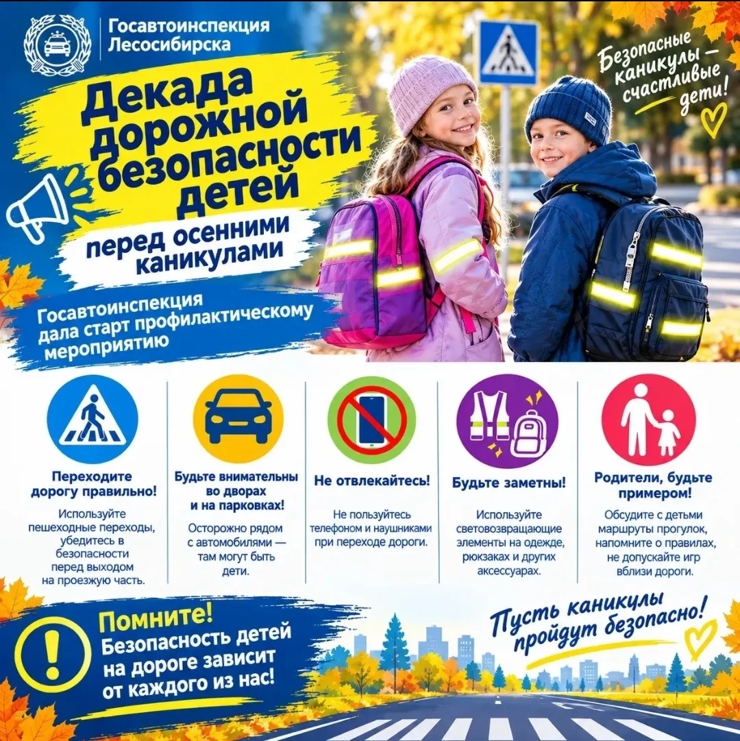 В Лесосибирске стартовала «Декада дорожной безопасности детей»