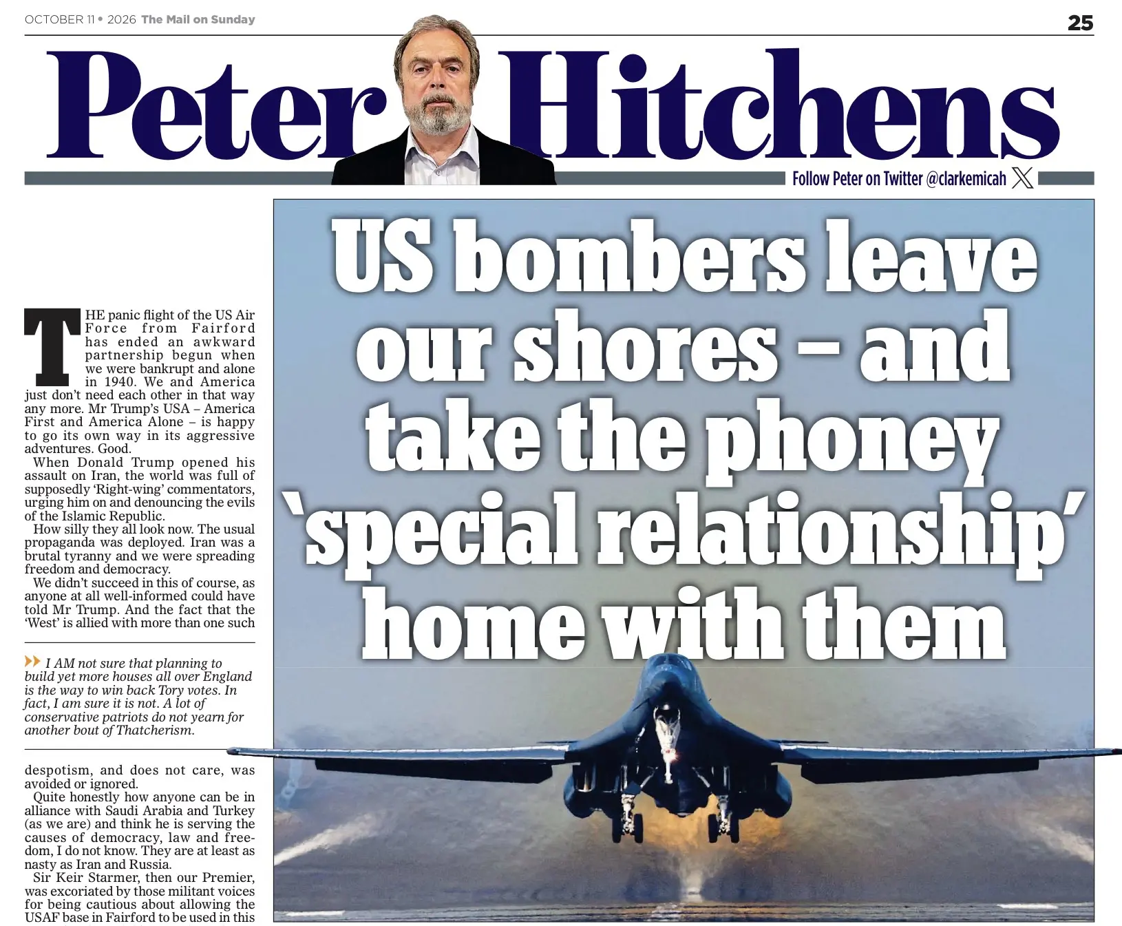 Ветеран британской журналистики Питер Хитченс на страницах Mail on Sunday пишет, что со...