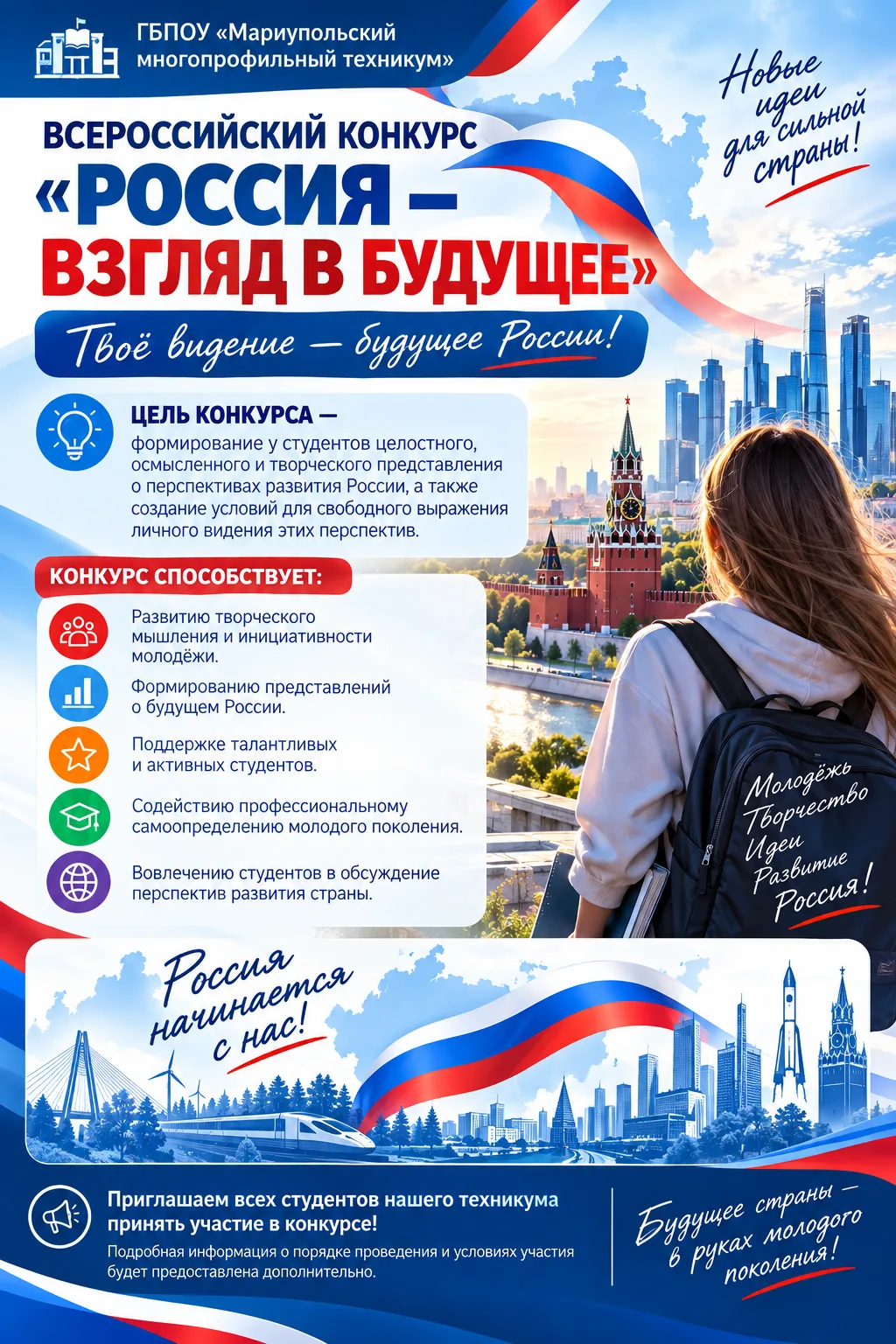 🇷🇺 ВСЕРОССИЙСКИЙ КОНКУРС «РОССИЯ — ВЗГЛЯД В БУДУЩЕЕ»!