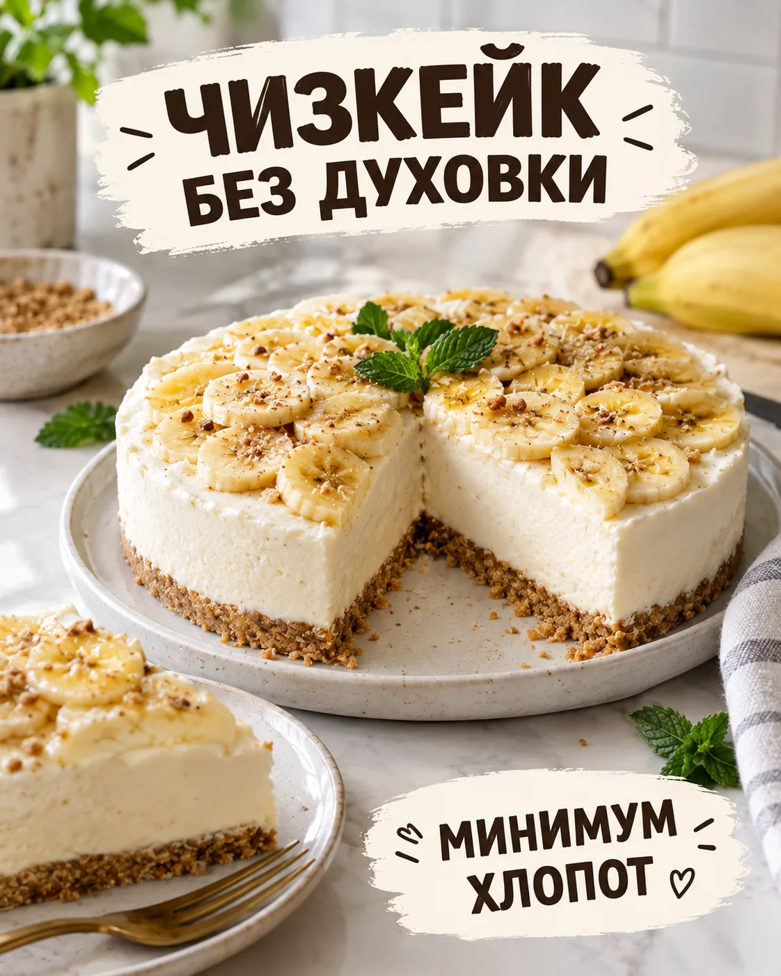 🍌 Чизкейк без духовки