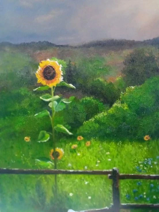 "Солнышко" Холст на картине 30*40, масло,  лак. 3000₽