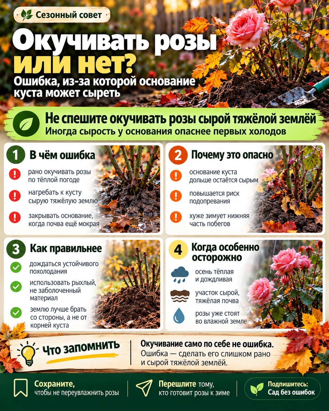🌹 Окучивать розы или нет? Ошибка, из-за которой основание куста может сыреть