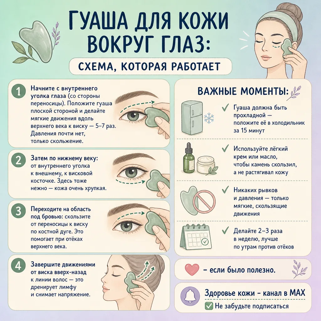 👁️ Гуаша для кожи вокруг глаз: схема, которая работает
