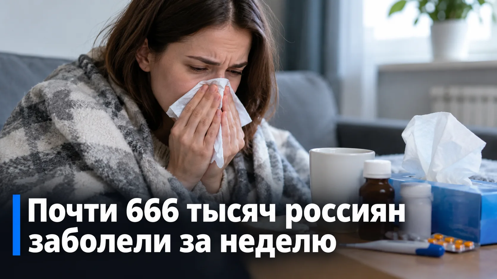 🚨 Почти 666 тысяч россиян заболели ОРВИ, гриппом и коронавирусом за неделю