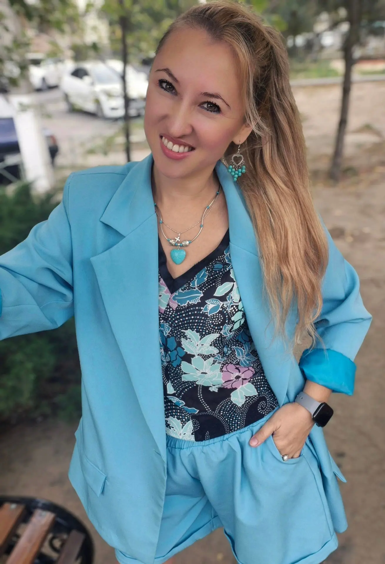 Мой вчерашний образ 🥻 в бирюзовом цвете 💧  - зачтем  за горошки 😉  72 😍