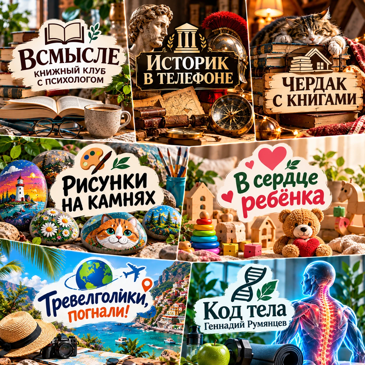 ✨ Собрала подборку каналов для тех, кто любит книги, историю, путешествия, творчество, ...