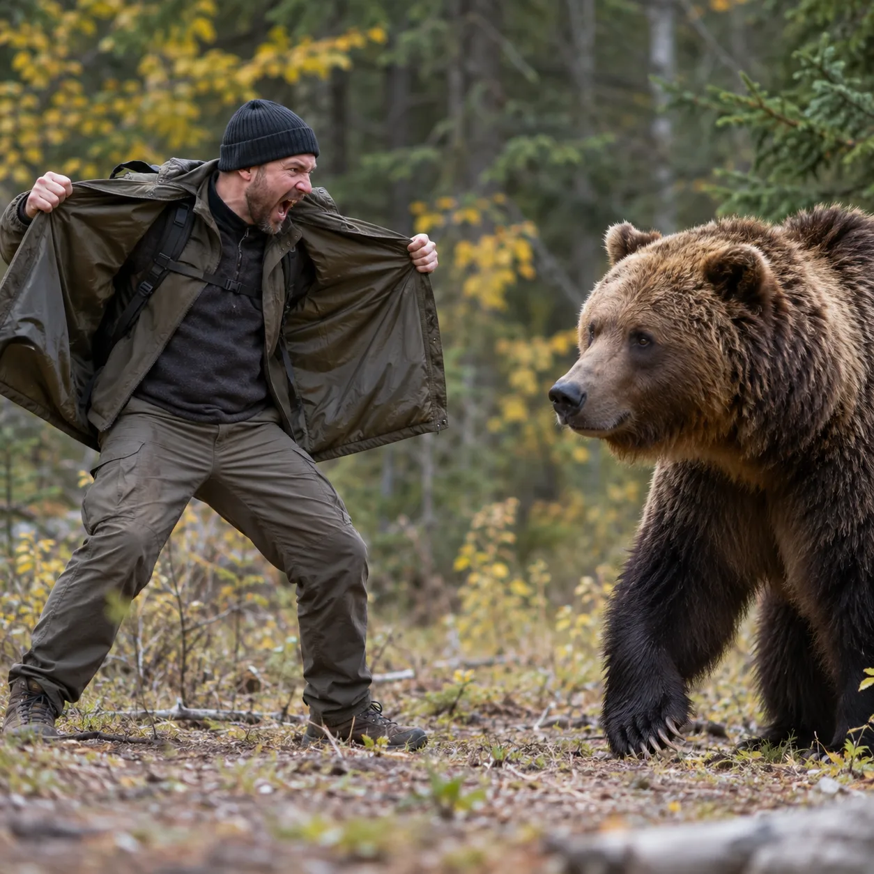 🐻 Распахнуть куртку и громко выругаться: россиянам дали необычный совет, как отпугнуть...