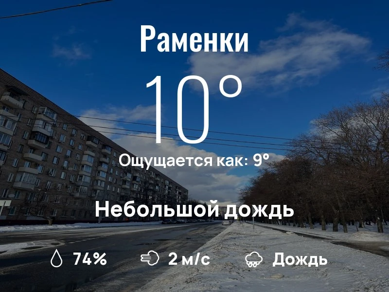 Что с погодой в Раменках?
