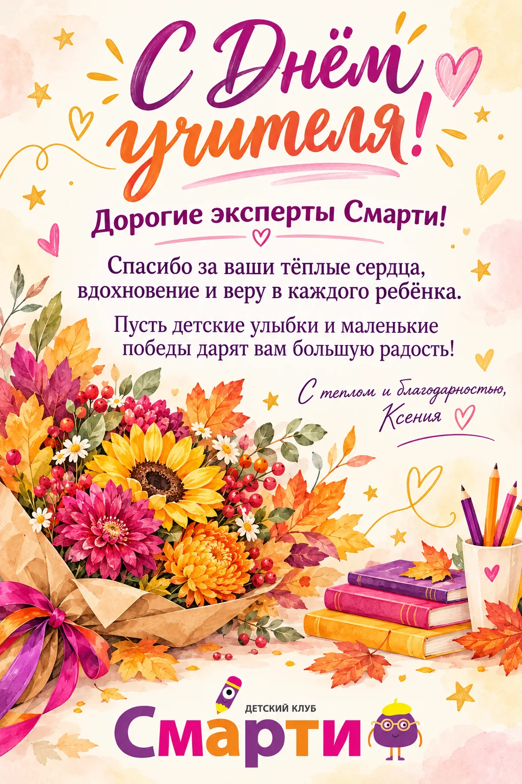 Дорогие эксперты «Смарти», с Днём учителя! 💛