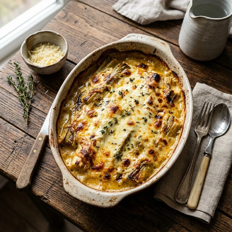 🍳 Запеченный лук-порей с сыром