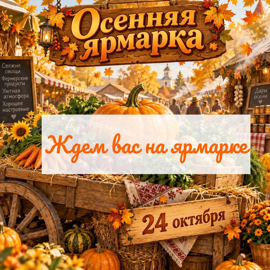24 октября ждём всех на традиционной осенней ярмарке! Она, как всегда, пройдёт на площа...