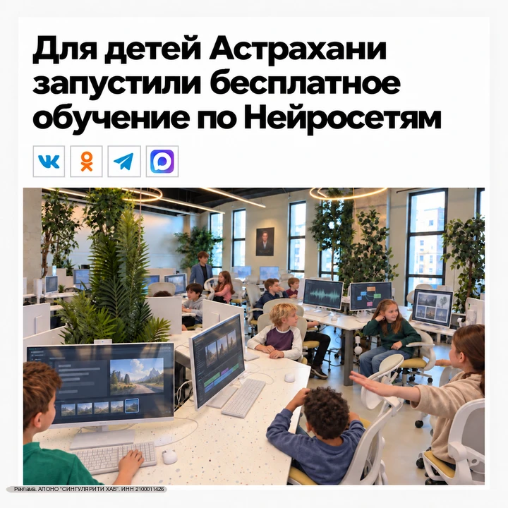 Родители Астрахани! Ваш ребёнок сможет бесплатно попробовать себя в работе с ИИ