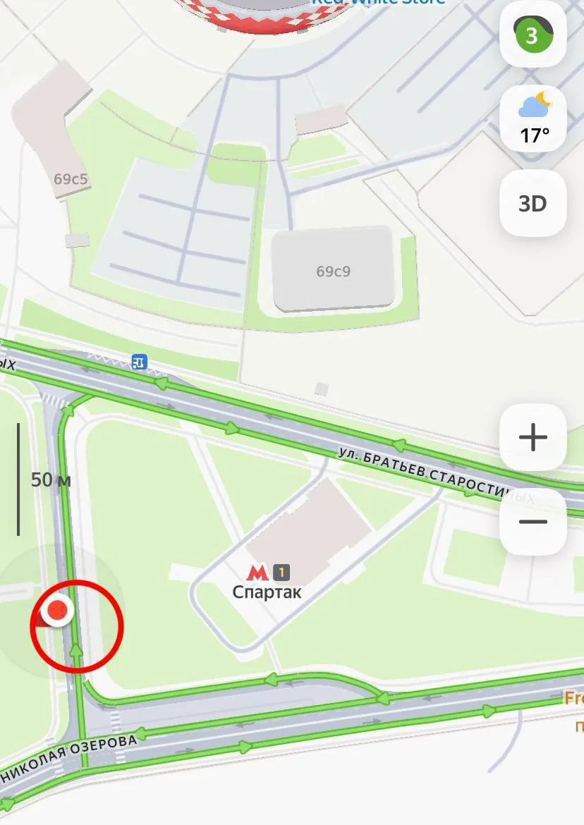 Спартак. Я на месте. Соболь 426. Выход их метро номер 1 в сторону Лётной улицы .