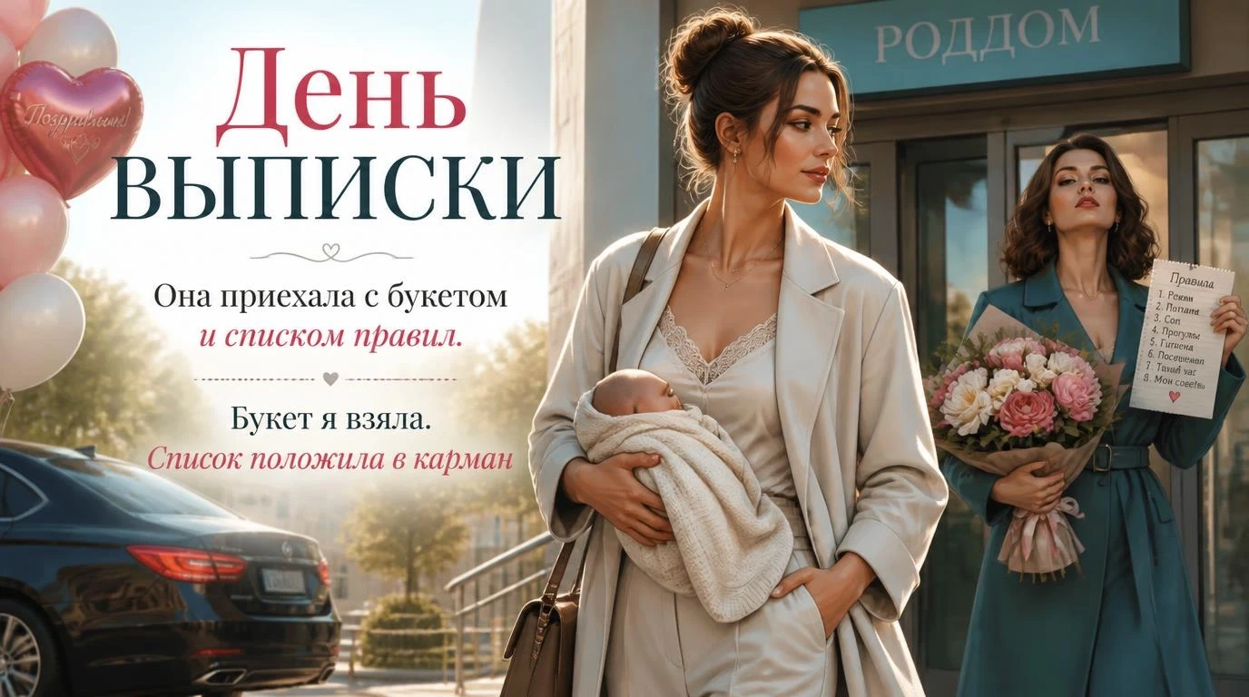 День выписки. Она приехала с букетом и списком правил. Букет я взяла. Список положила в...