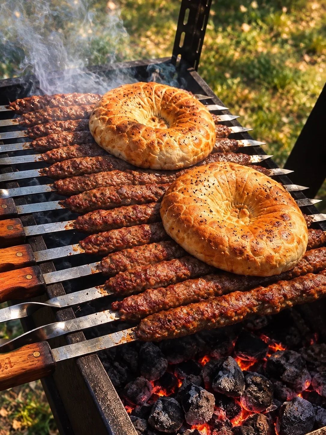 🔥 Люля с пылу с жару, румяная лепёшка и аромат углей — вот он, настоящий вкус с мангала!