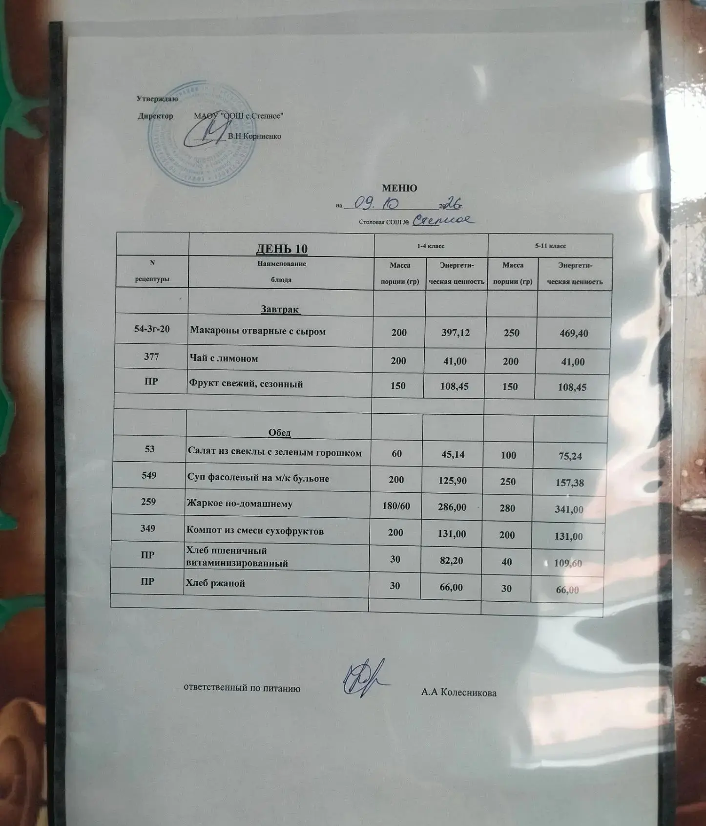Учреждение МАОУ ООШ с. Степное